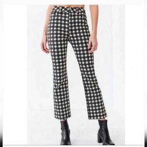 Urban Outfitters BDG Kick Flare High Rise Crop Jeans Houndstooth Size 29